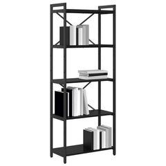 vidaXL Bookshelf 60 x 30 x 155 cm Engineered Wood Black Oak 2