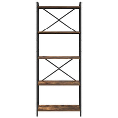 vidaXL Bookshelf 60 x 30 x 155 cm Engineered Wood Smoked Oak 5