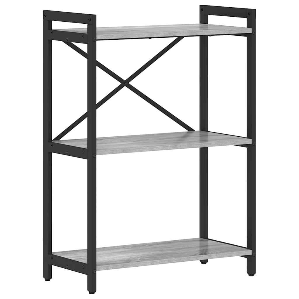 vidaXL Bookshelf 60 x 30 x 85 cm Engineered Wood Grey sonoma 2