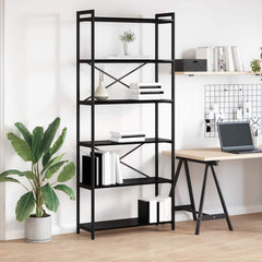 Bookshelf 80 x 30 x 189.5 cm Engineered Wood Height 188 cm Black oak