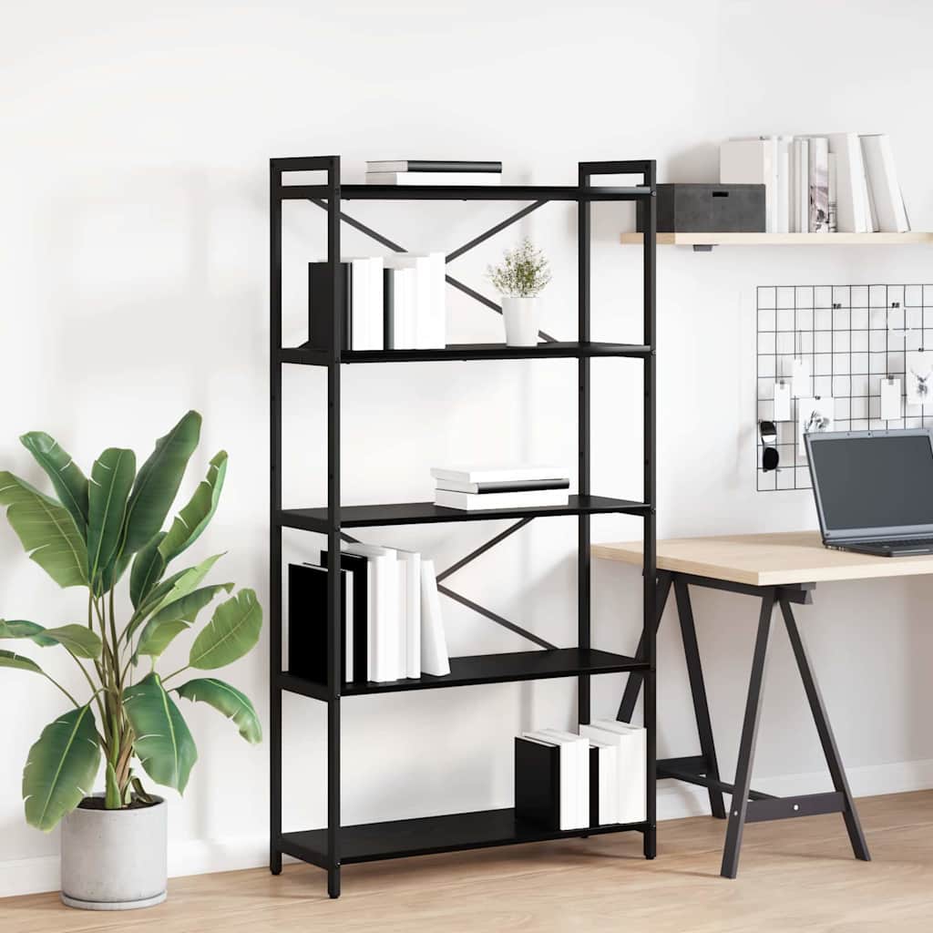 Bookshelf 80 x 30 x 155 cm Engineered Wood Height 153 cm Black oak