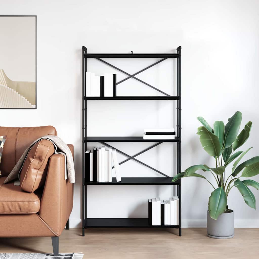 Bookshelf 80 x 30 x 155 cm Engineered Wood Height 153 cm Black oak