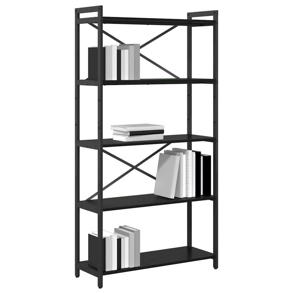 Bookshelf 80 x 30 x 155 cm Engineered Wood Height 153 cm Black oak