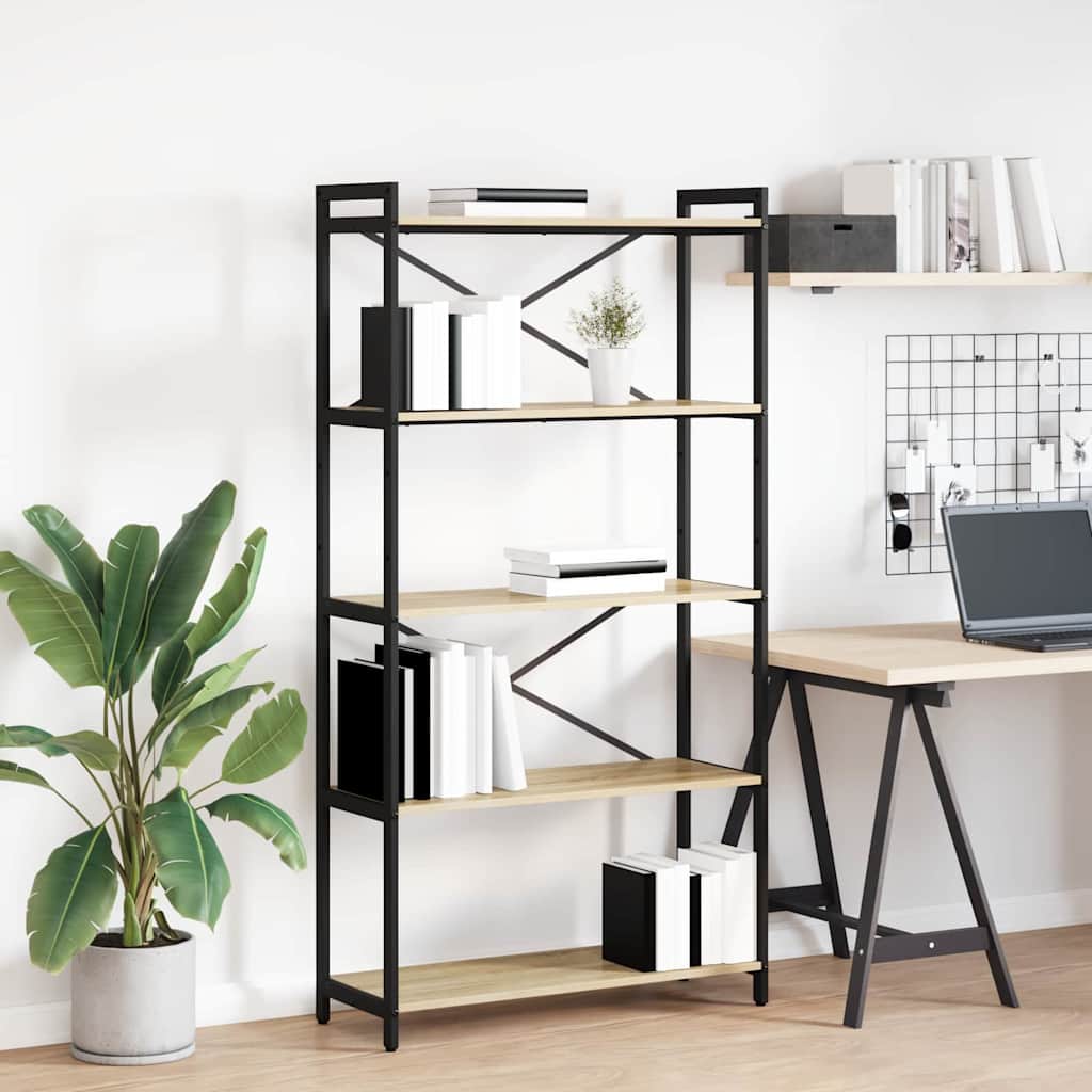 Bookshelf 80 x 30 x 155 cm Engineered Wood Height 153 cm Sonoma oak