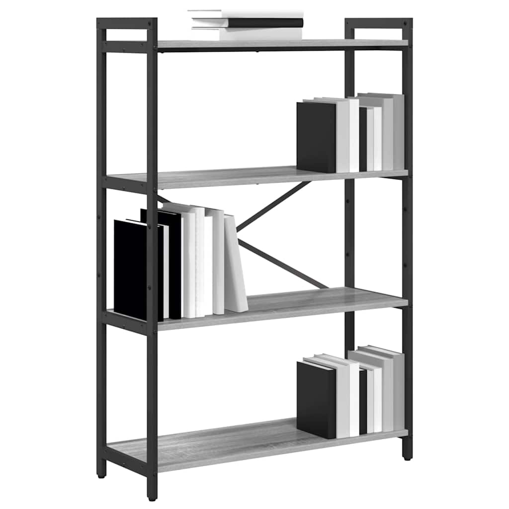 vidaXL Bookshelf 80 x 30 x 120 cm Engineered Wood Grey sonoma 3