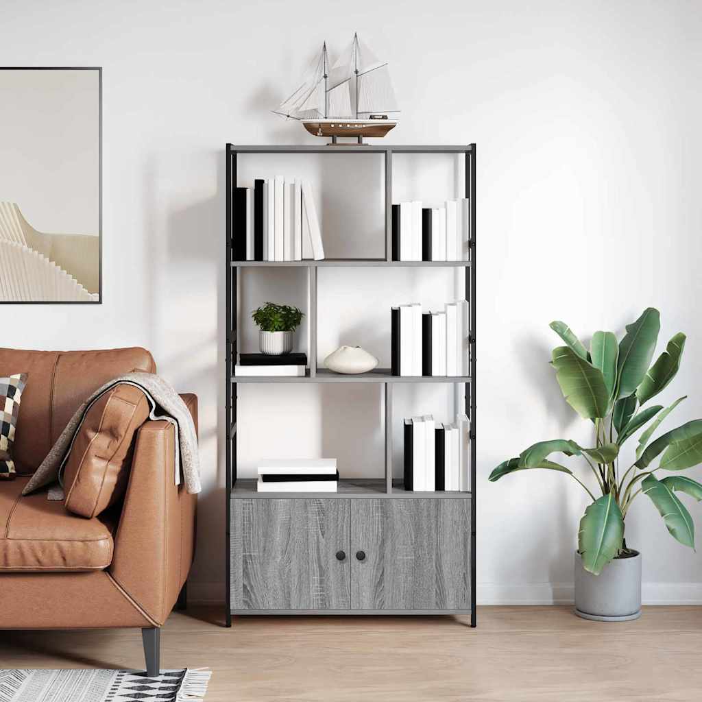 Bookshelf 80 x 30 x 155.5 cm Engineered Wood Grey sonoma