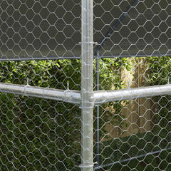 Chicken Cage with 3 pcs Silver 600x200x200cm 600 x 200 x 198.5 cm 3 doors