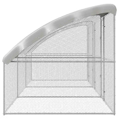 Chicken Cage with 3 pcs Silver 600x200x200cm 600 x 200 x 198.5 cm 3 doors