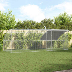 Chicken Cage with 3 pcs Silver 600x200x200cm 600 x 200 x 198.5 cm 2 doors