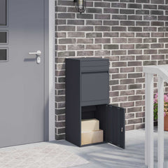 Parcel Drop Box Silver 41 x 38 x 103 cm Anthracite