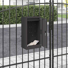 Mailbox with Storage with Door 30 x 20 x 55 cm Steel Black