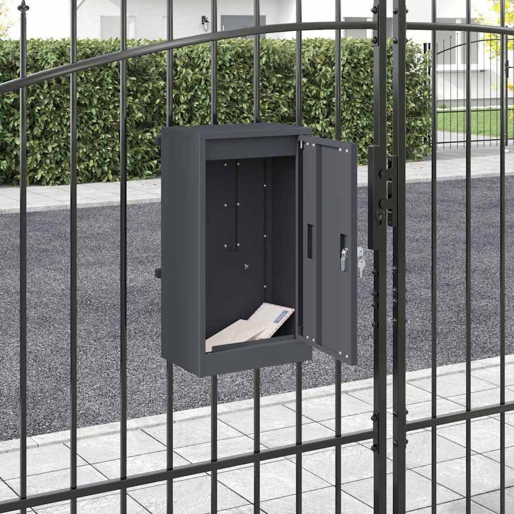 Mailbox with Storage with Door 30 x 20 x 55 cm Steel Anthracite
