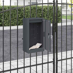 Mailbox with Storage with Door 30 x 20 x 55 cm Steel Anthracite