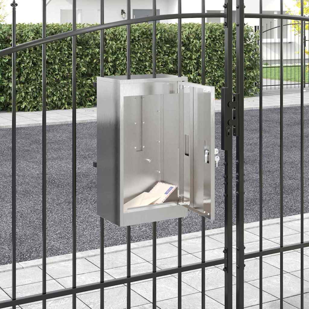Mailbox with Storage with Door 30 x 20 x 55 cm Steel Stainless steel