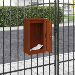 vidaXL Mailbox with Storage Rusty 30 x 20 x 55 cm Weathering Steel 1