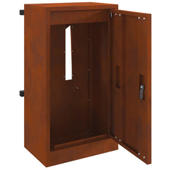 vidaXL Mailbox with Storage Rusty 30 x 20 x 55 cm Weathering Steel 4