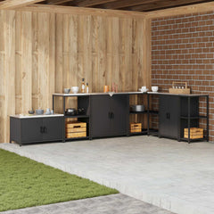 Kitchen Shelving Unit HATTEM 60 x 50 x 92 cm Steel Kitchen Storage Shelf Black