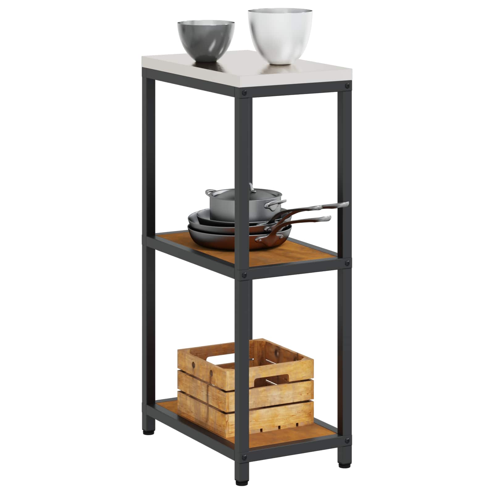 vidaXL Kitchen Shelving Unit HATTEM Rusty 30 x 50 x 92 cm Steel 3