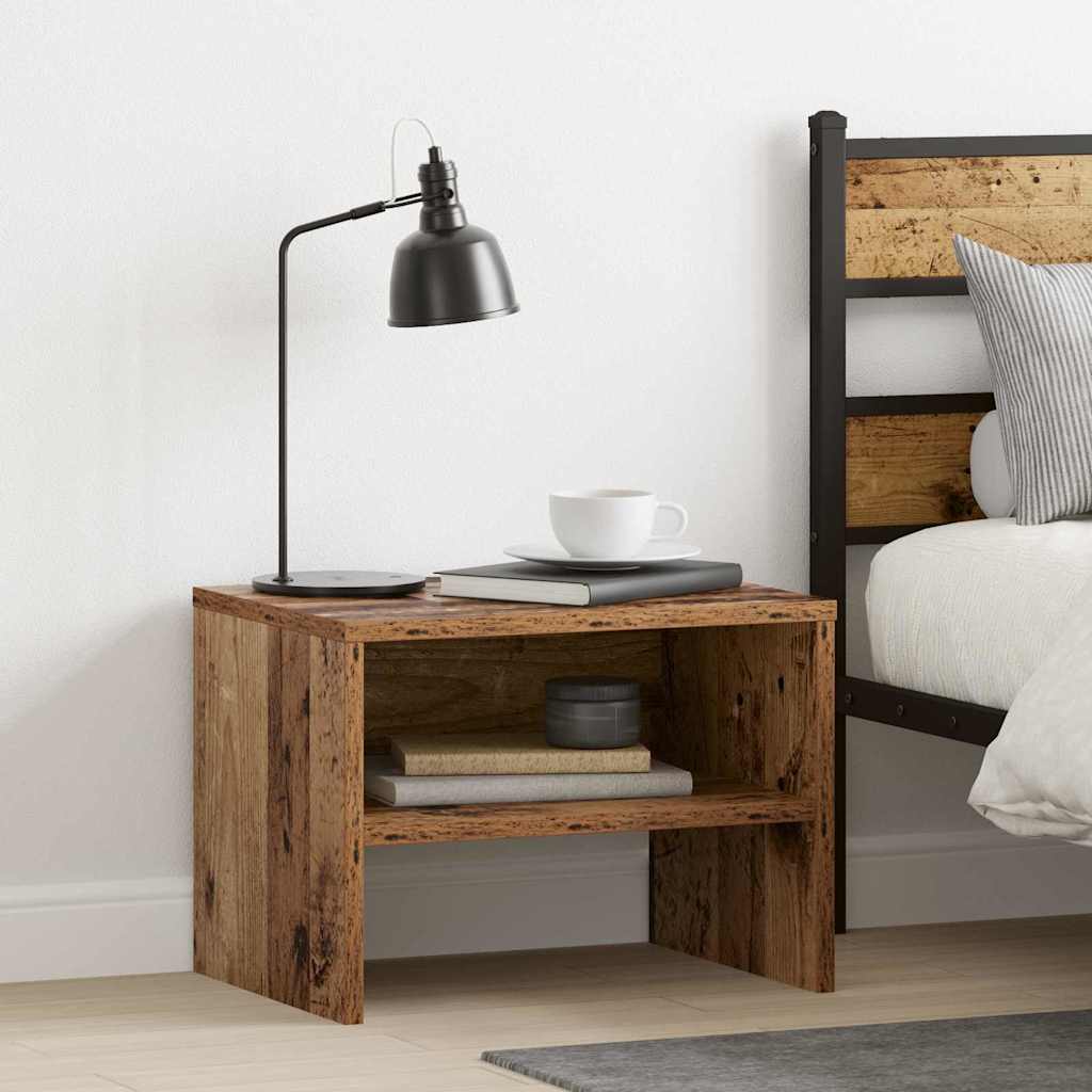 vidaXL Bedside Cabinet 2 pcs Old wood 40 x 40 x 30 cm Engineered Wood 1