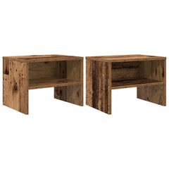 vidaXL Bedside Cabinet 2 pcs Old wood 40 x 40 x 30 cm Engineered Wood 2