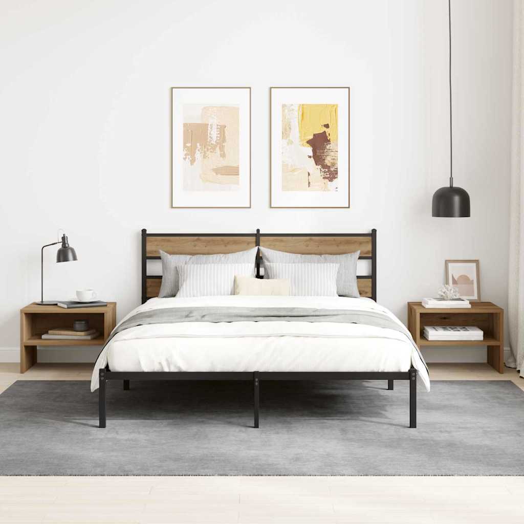 vidaXL Bedside Cabinet 2 pcs Artisan oak 40 x 40 x 30 cm 1