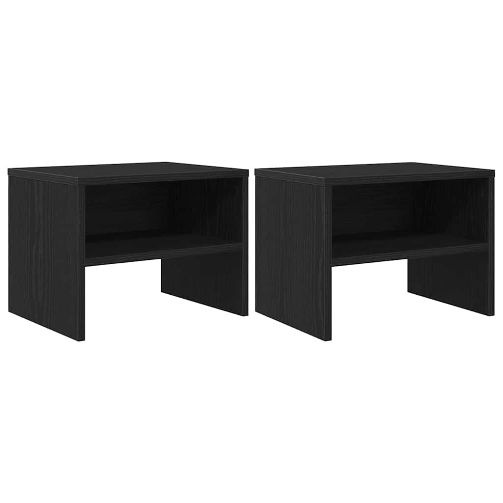 vidaXL Bedside Cabinet 2 pcs Black oak 40 x 40 x 30 cm Engineered Wood 2