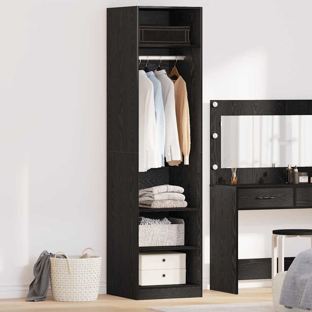 Wardrobe Engineered Wood 50 x 50 x 200 cm 3 Shelves Black oak