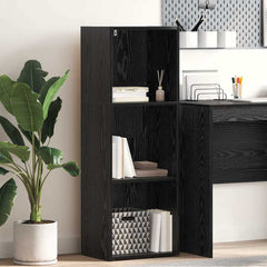 vidaXL Bookshelf 3-Tier 40 x 30 x 114 cm Engineered Wood Black Oak 1