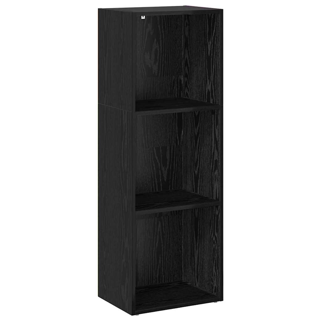 vidaXL Bookshelf 3-Tier 40 x 30 x 114 cm Engineered Wood Black Oak 2