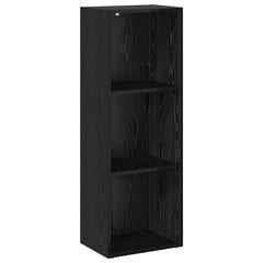 vidaXL Bookshelf 3-Tier 40 x 30 x 114 cm Engineered Wood Black Oak 2