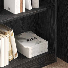 vidaXL Bookshelf 80 x 24 x 76 cm Engineered Wood Black Oak 4