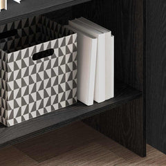 vidaXL Book Cabinet 5-Tier 60 x 35 x 180 cm Engineered Wood Black Oak 4