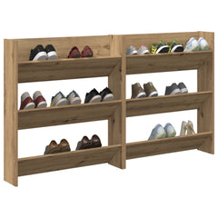vidaXL Shoe Cabinet 2 pcs 85 x 18 x 90 cm Engineered Wood Artisan Oak 3