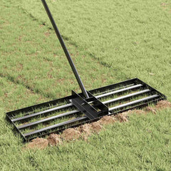vidaXL Garden Leveling Rake Black 75 x 25 x 6 cm Powder-Coated Steel 3