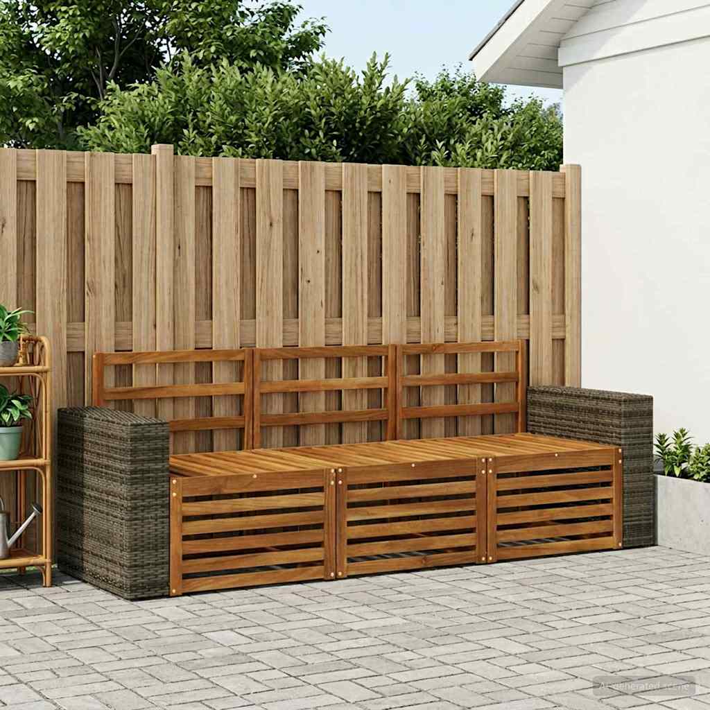 vidaXL Sofa Sets 3 pcs Solid Acacia Wood Natural
