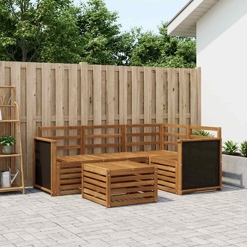 vidaXL Outdoor Sofa Set 5 pcs Natural 59 x 59 x 37 cm Polyester 1