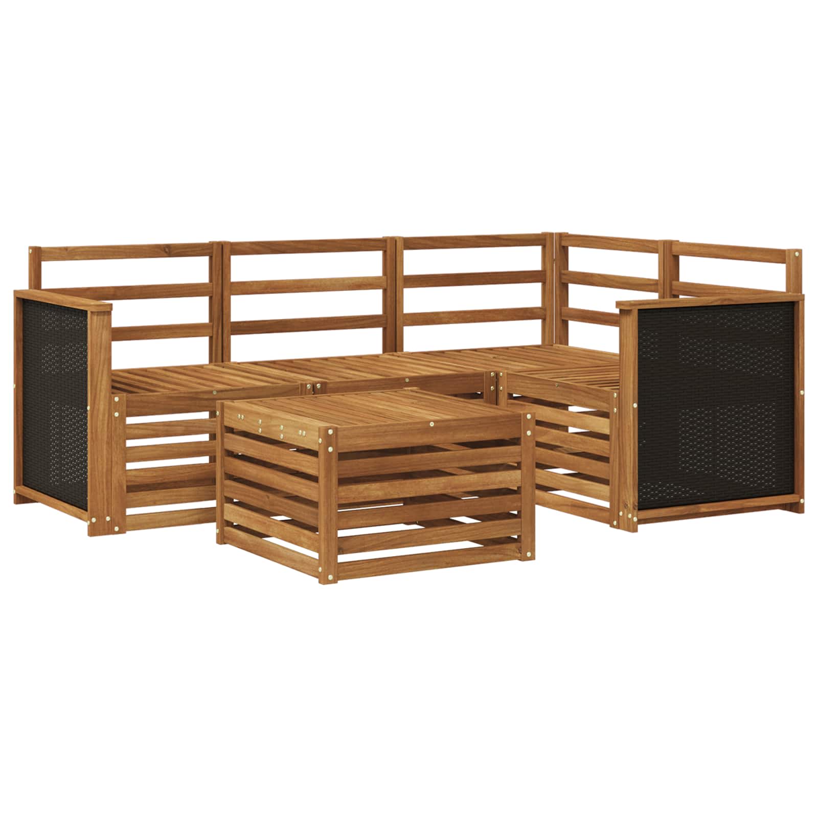 vidaXL Outdoor Sofa Set 5 pcs Natural 59 x 59 x 37 cm Polyester 2