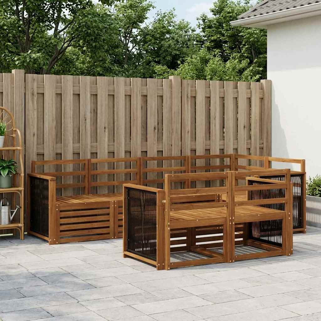 vidaXL Outdoor Sofa Set 7 pcs Polyester Natural