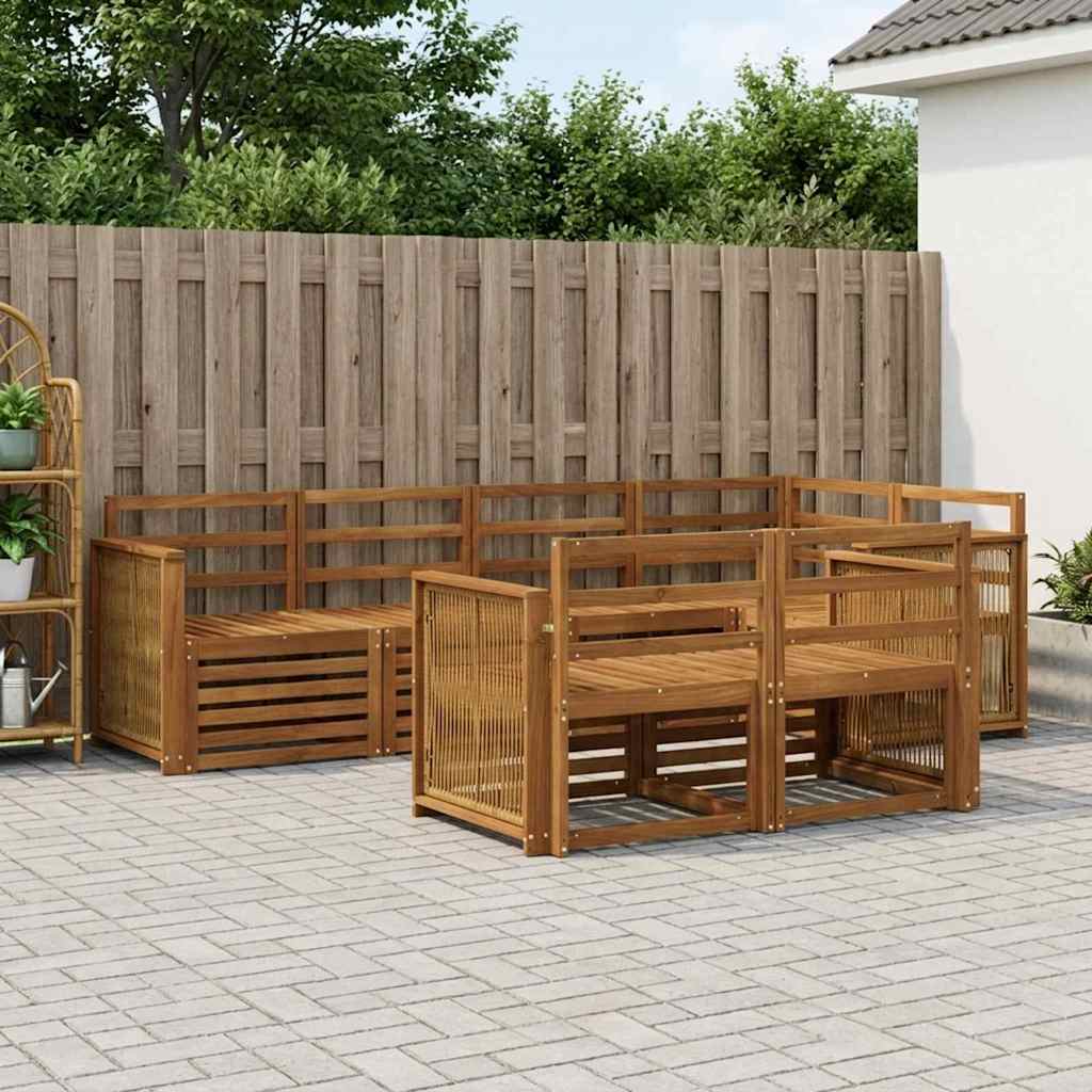 vidaXL Outdoor Sofa Set 7 pcs Polyester Natural