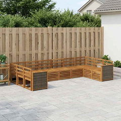 vidaXL Outdoor Sofa Set 10 pcs 10-Seaters Solid Acacia Wood