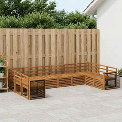 vidaXL Outdoor Sofa Set 10 pcs 10-Seaters Solid Acacia Wood