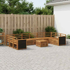 vidaXL Outdoor Sofa Set 11 pcs 10-Seaters Solid Acacia Wood