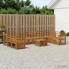 vidaXL Outdoor Sofa Set 11 pcs 10-Seaters Solid Acacia Wood
