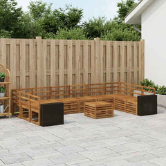 vidaXL Outdoor Sofa Set 11 pcs 10-Seaters Solid Acacia Wood