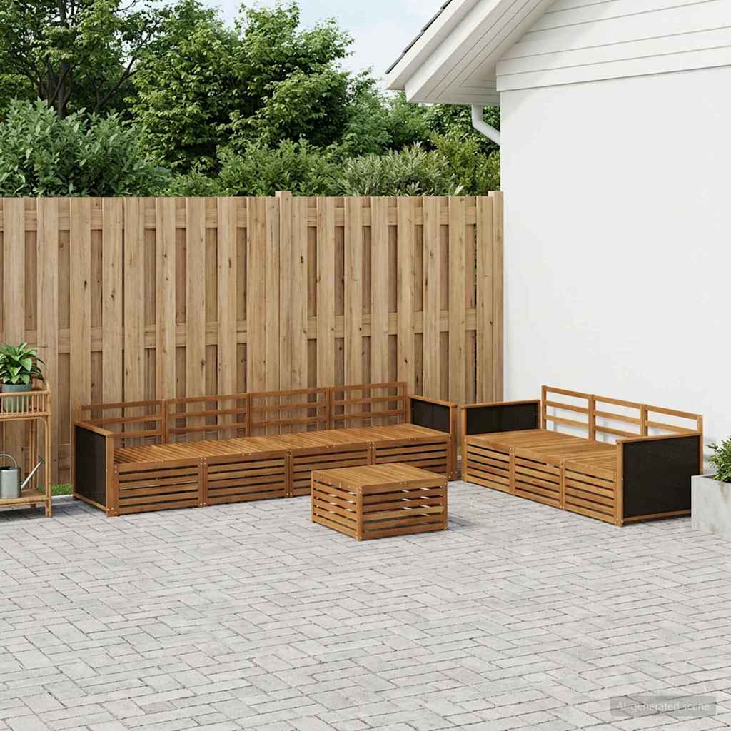 vidaXL Outdoor Sofa Set 8 pcs Natural 79 x 79 x 37 cm 1