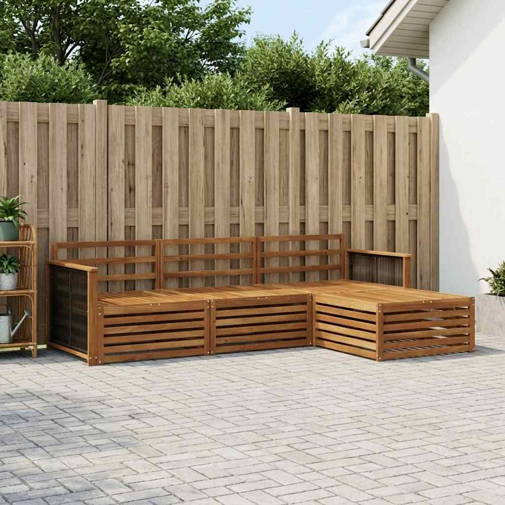 vidaXL Outdoor Sofa Set Natural 249 x 162.5 x 73 cm Solid Acacia Wood 1