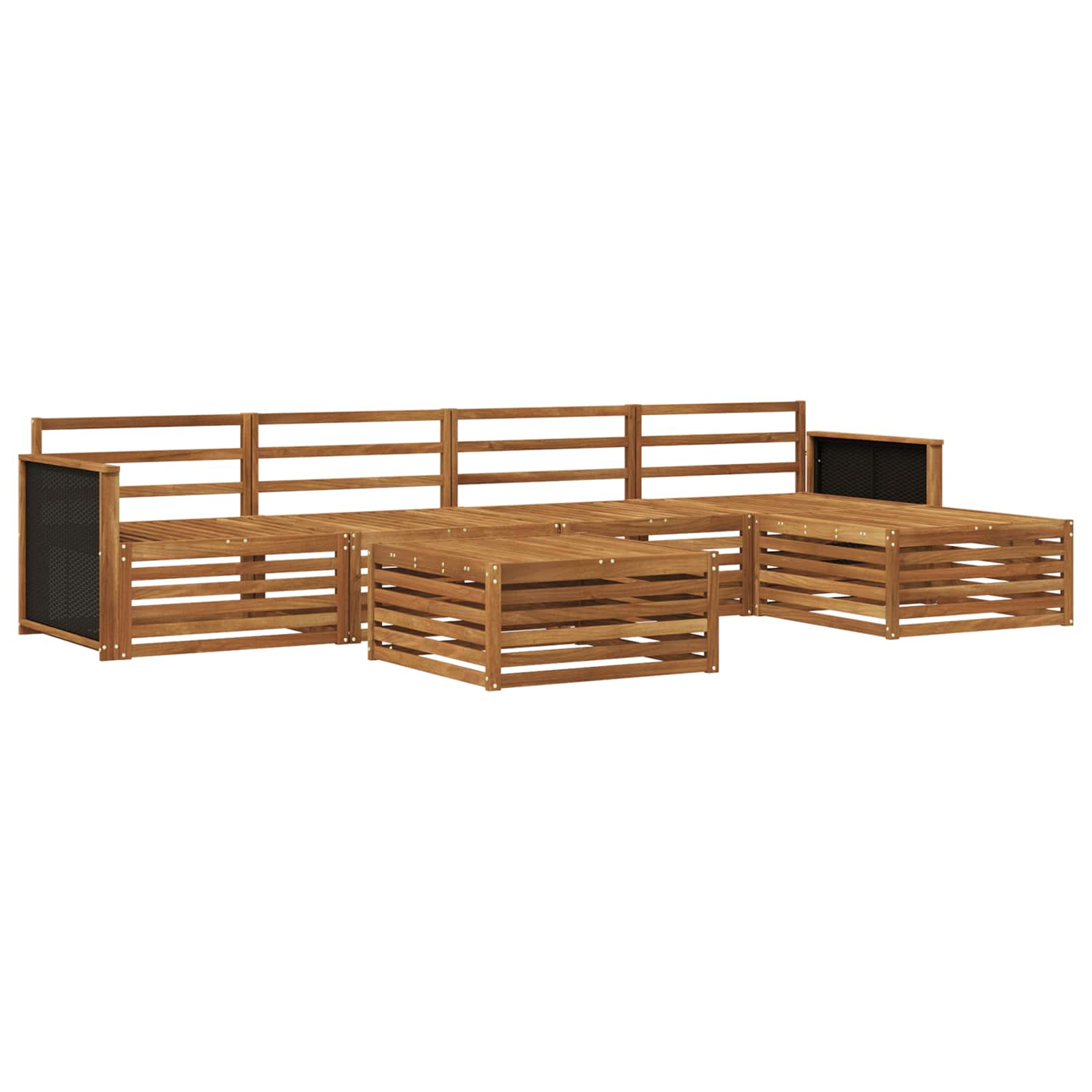 vidaXL Outdoor Sofa Set 6 pcs Natural 79 x 79 x 37 cm 2