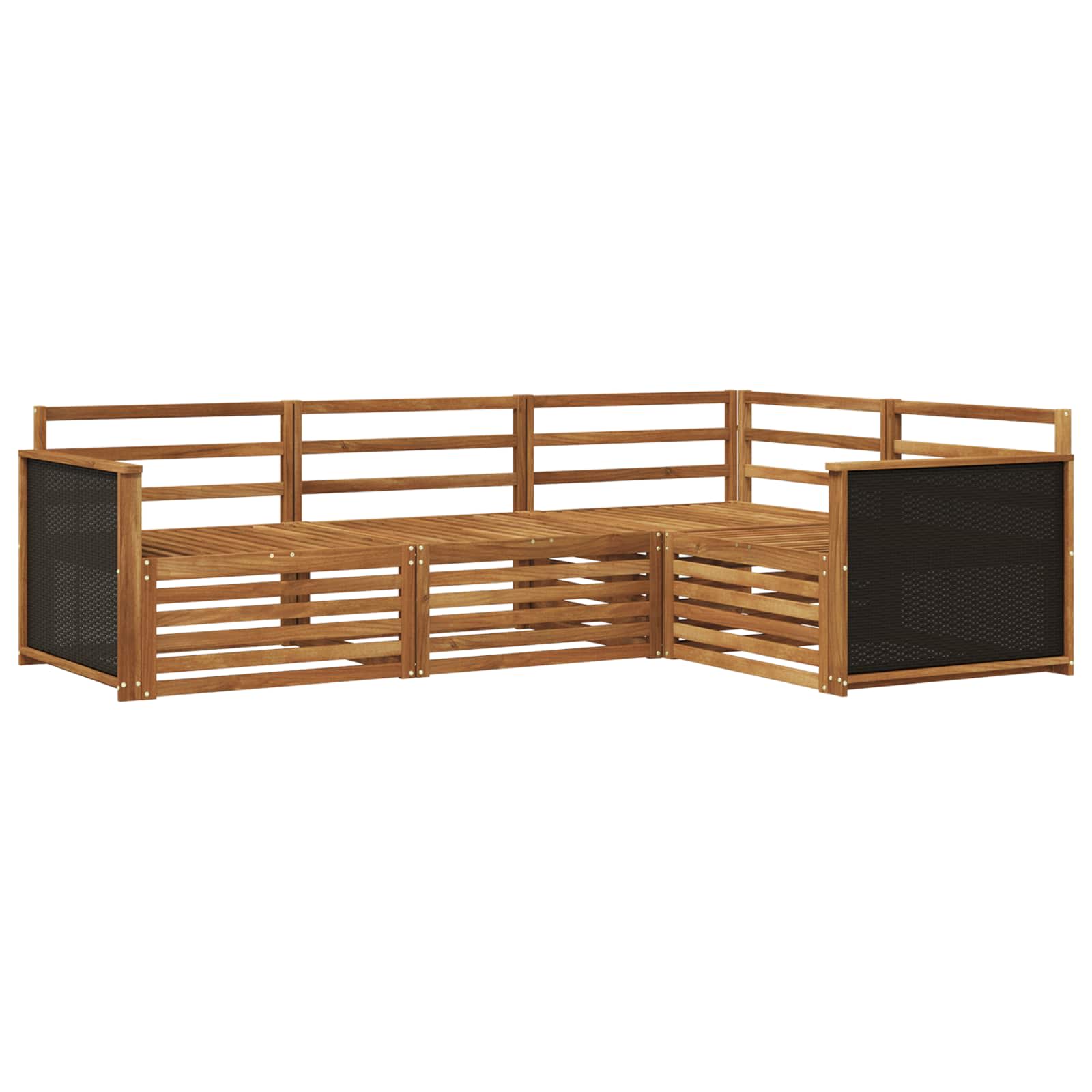 vidaXL Outdoor Sofa Set 4 pcs Natural 247.5 x 168.5 x 73 cm 2