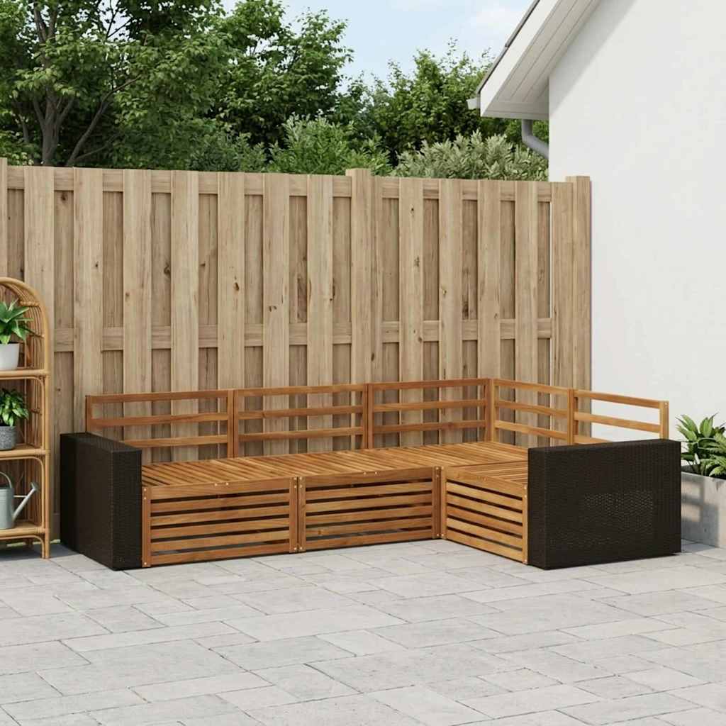 vidaXL Outdoor Sofa Set 4 pcs Natural 255.5 x 176.5 x 73 cm 1