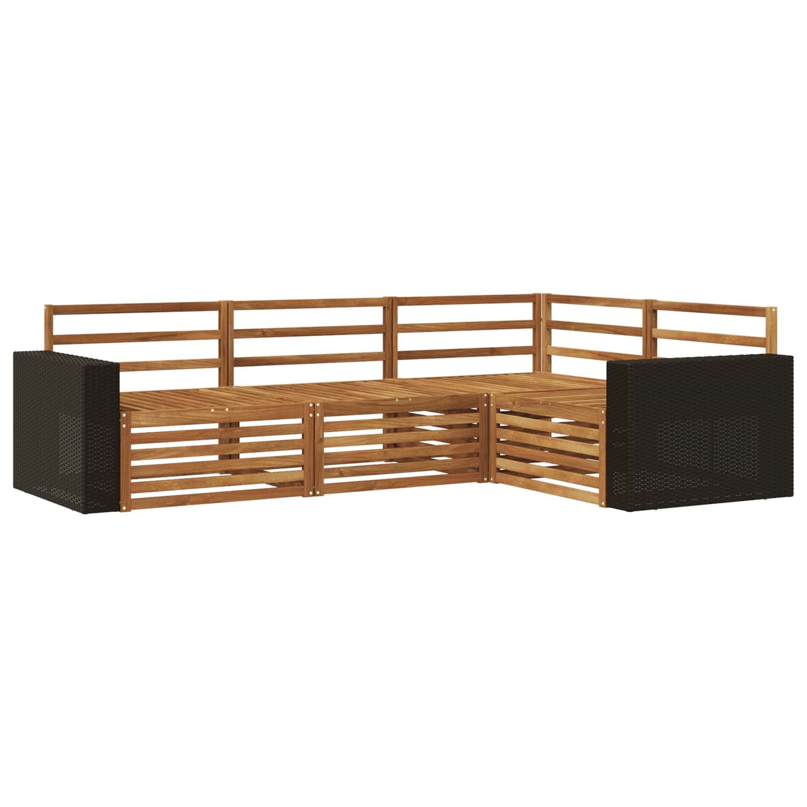 vidaXL Outdoor Sofa Set 4 pcs Natural 255.5 x 176.5 x 73 cm 2